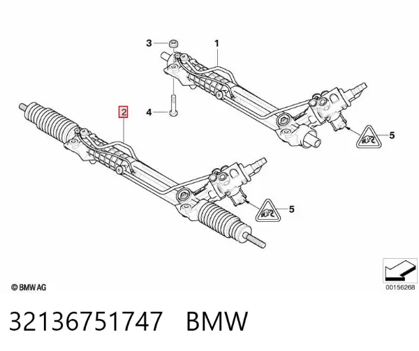 Listwa kierownicza (maglownica) 32136751747 BMW
