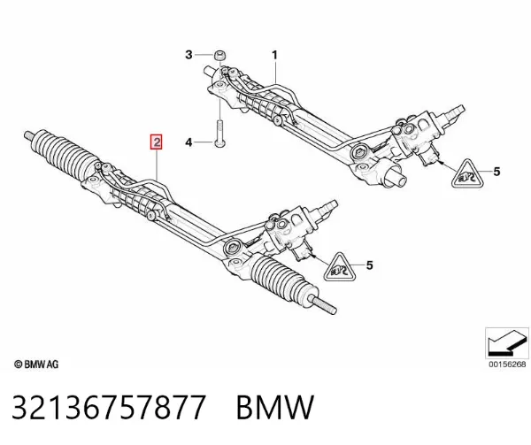 Listwa kierownicza (maglownica) 32136757877 BMW