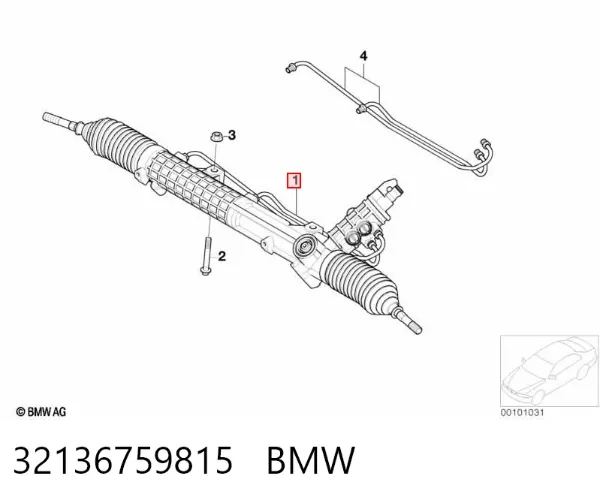 Listwa kierownicza (maglownica) 32136759815 BMW