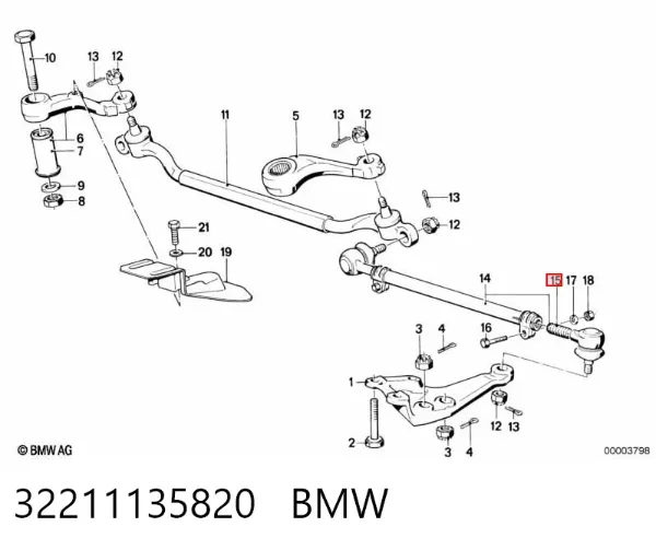 Końcówka drążka kierowniczego zewnętrzna 32211135820 BMW