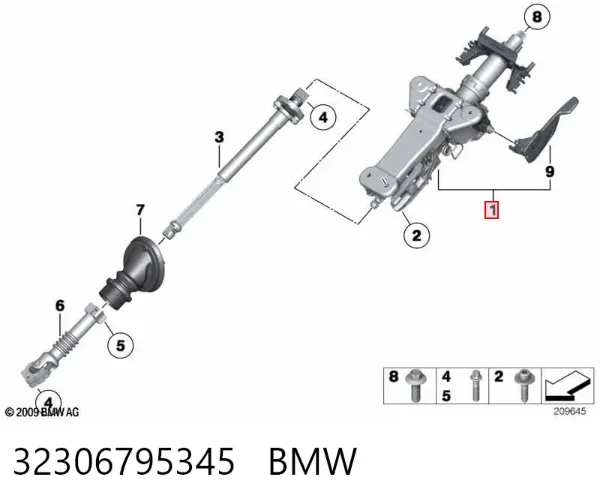Kolumna (wał) kierownicza (kierownicy) BMW 5 F10