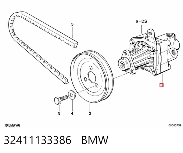 Pompa wspomagania hydraulicznego kierownicy 32411133386 BMW