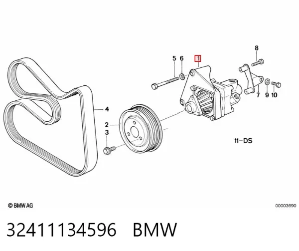 Pompa wspomagania hydraulicznego kierownicy 32411134596 BMW