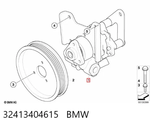 Pompa wspomagania hydraulicznego kierownicy 32413404615 BMW