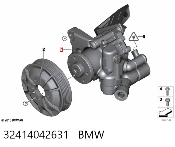 Pompa wspomagania hydraulicznego kierownicy 32414042631 BMW