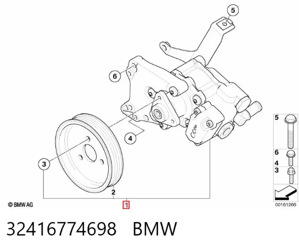 Pompa wspomagania hydraulicznego kierownicy 32416774698 BMW