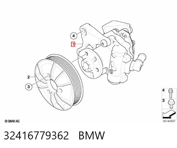Pompa wspomagania hydraulicznego kierownicy 32416779362 BMW