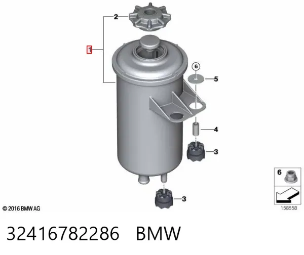Zbiornik płynu wspomagania 32416782286 BMW