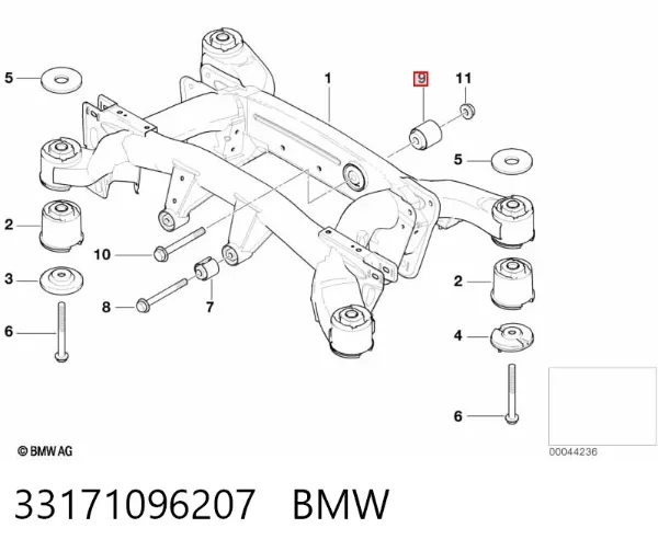 Silentblock tylnej belki 33171096207 BMW