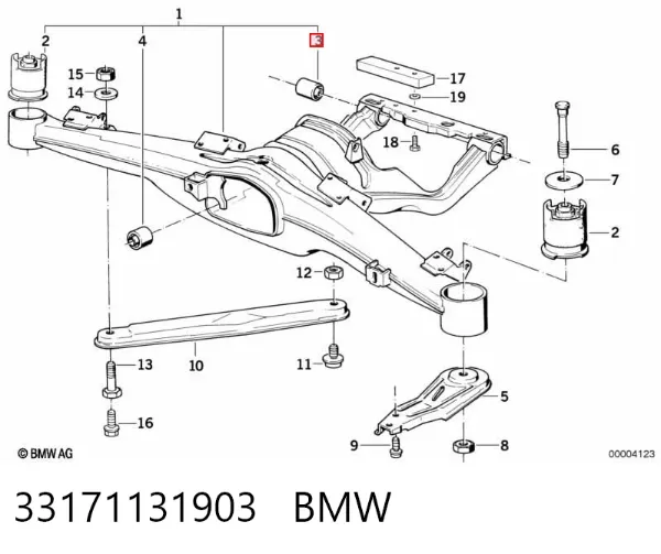 Silentblock tylnej belki 33171131903 BMW