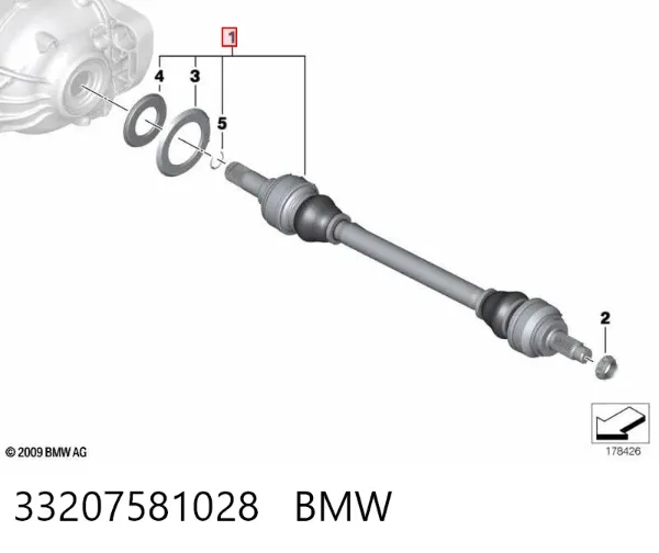 Półoś tylna prawa 33207581028 BMW