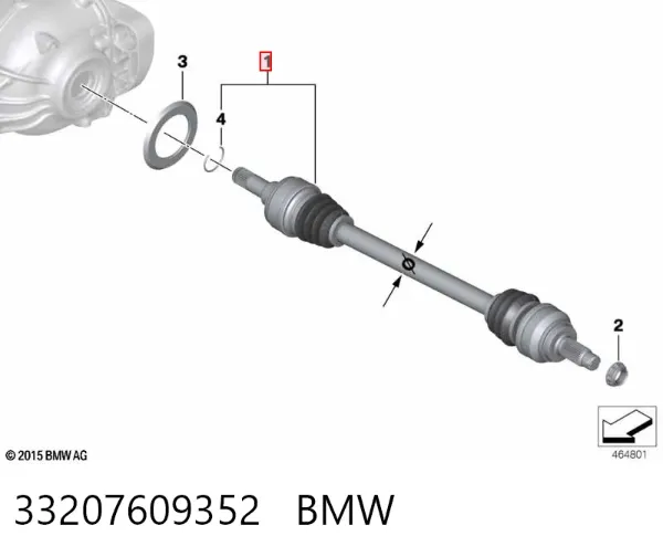Półoś tylna prawa 33207609352 BMW