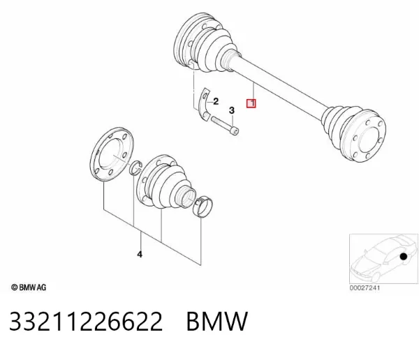 Półoś tylna 33211226622 BMW