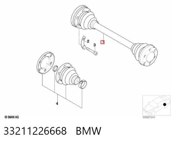 Półoś tylna 33211226668 BMW