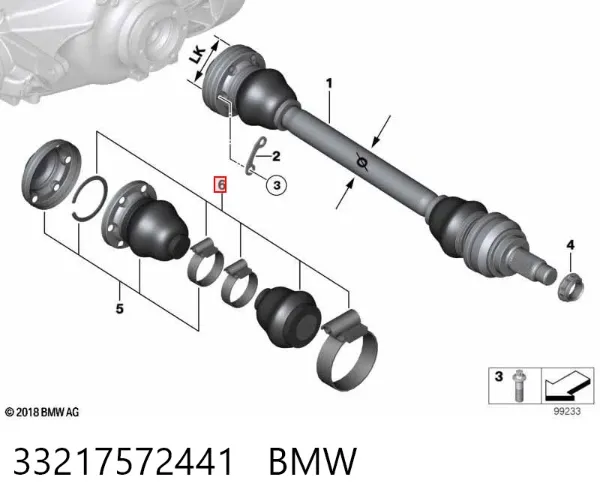 Osłona przegubu półosi tylnej zewnętrzna 33217572441 BMW