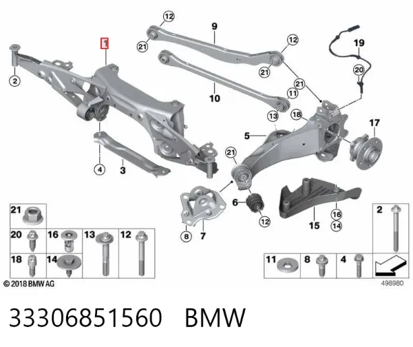 Korpus osi tylnej Mini COUNTRYMAN F60