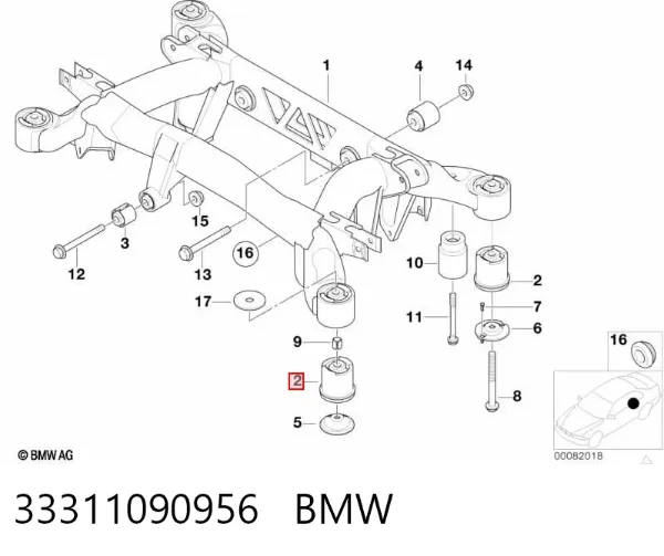 Silentblock tylnej belki 33311090956 BMW