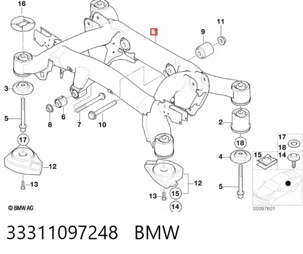 Korpus osi tylnej BMW 5 E39