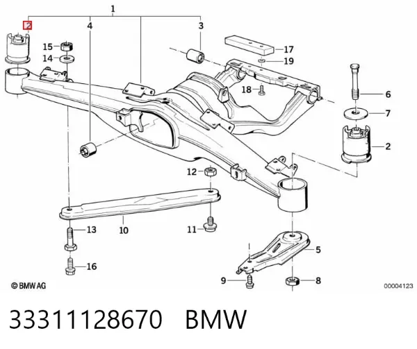 Silentblock tylnej belki 33311128670 BMW