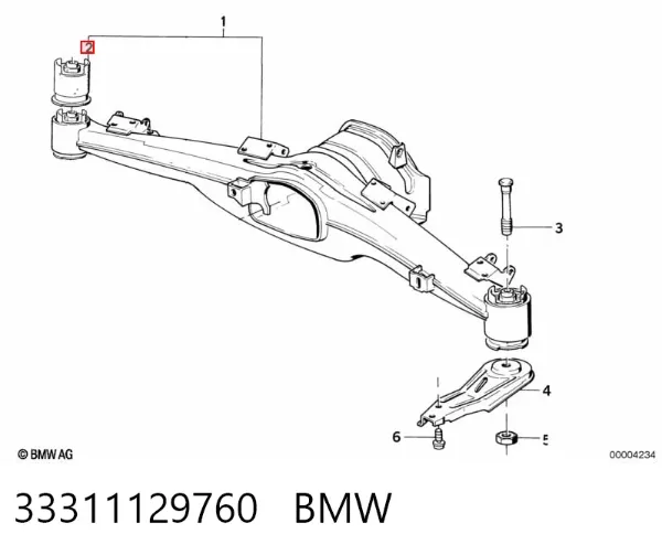 Silentblock tylnej belki 33311129760 BMW