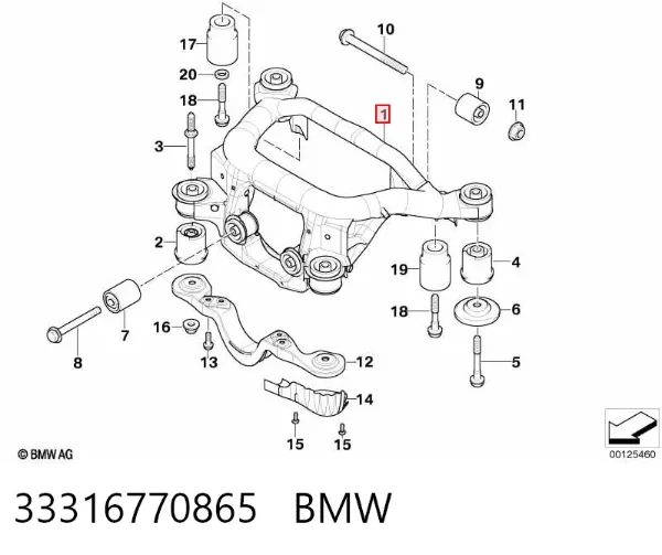Korpus osi tylnej 33316770865 BMW