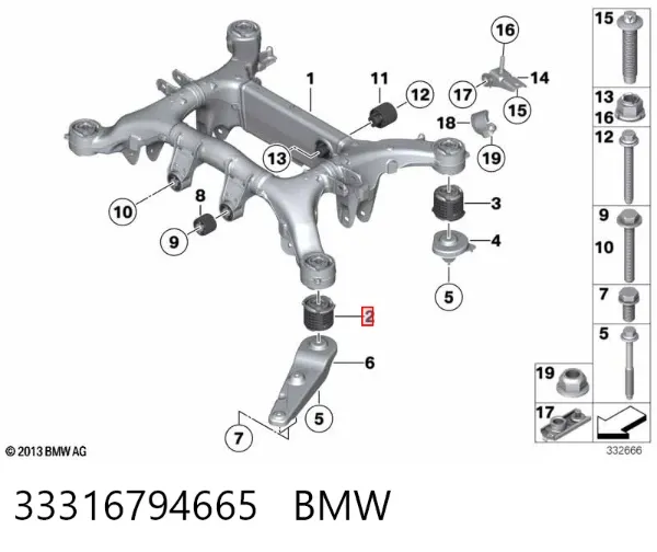 Korpus osi tylnej BMW 5 F10