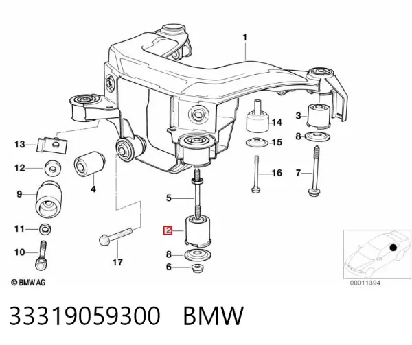 Silentblock tylnej belki 33319059300 BMW