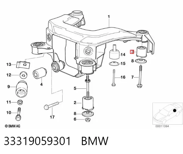 Silentblock tylnej belki 33319059301 BMW