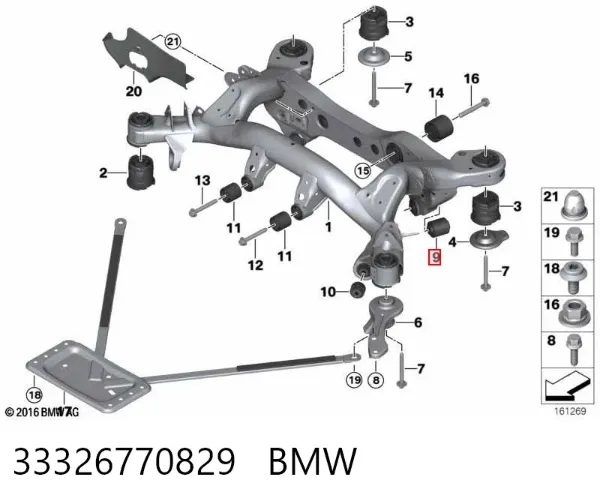Silentblock tylnej belki 33326770829 BMW