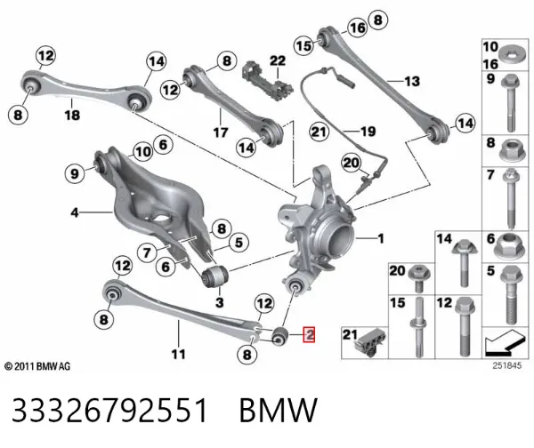 Silentblock czopu tylnego 33326792551 BMW