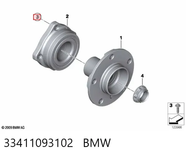 Lożysko piasty tylnej 33411093102 BMW