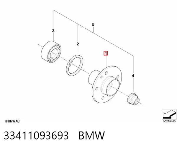 Piasta tylna 33411093693 BMW