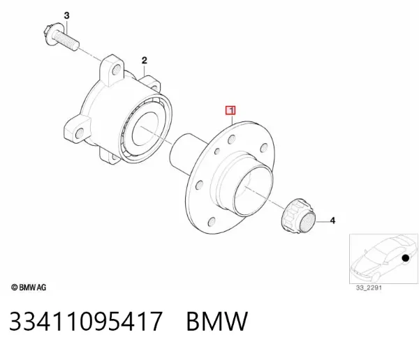 Piasta tylna 33411095417 BMW
