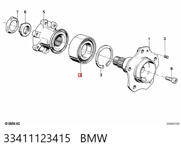 Lożysko piasty tylnej 33411123415 BMW