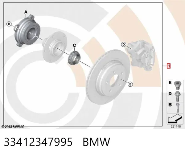 Lożysko piasty tylnej 33412347995 BMW