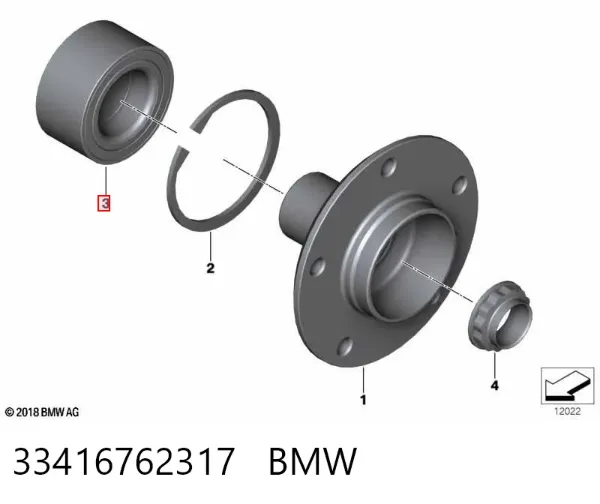 Lożysko piasty tylnej 33416762317 BMW