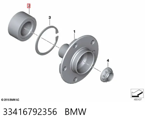 Lożysko piasty tylnej 33416792356 BMW