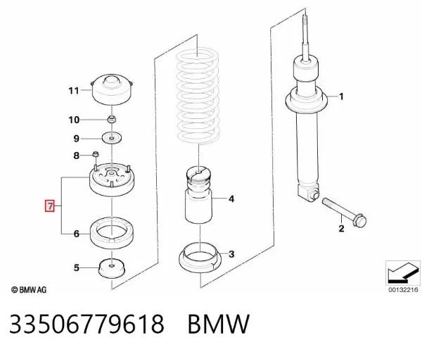Poduszka amortyzatora tylnego 33506779618 BMW