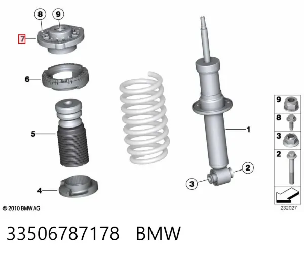 Poduszka amortyzatora tylnego 33506787178 BMW