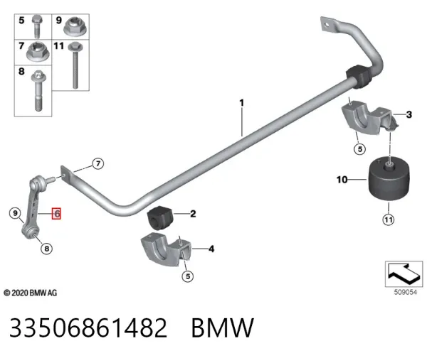 Łącznik stabilizatora tylnego 33506861482 BMW