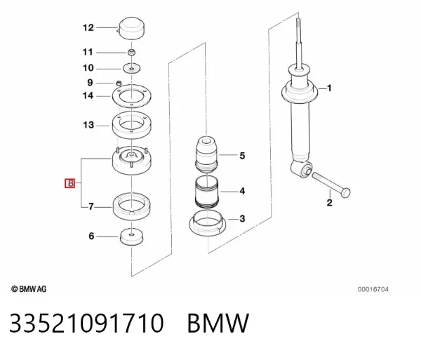Poduszka amortyzatora tylnego 33521091710 BMW