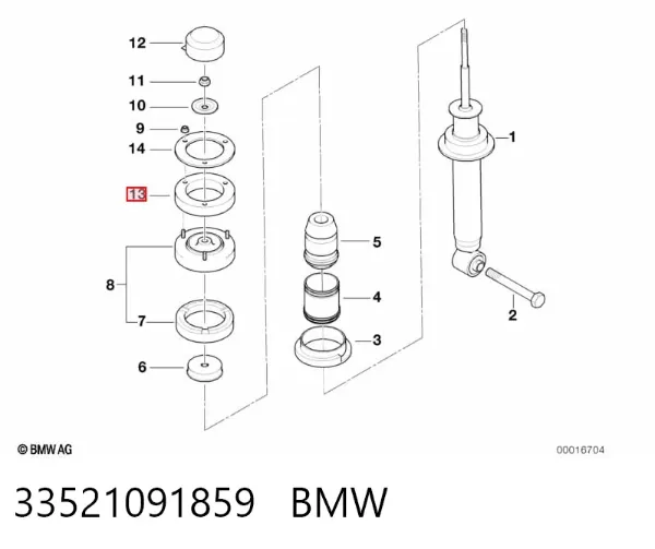 Poduszka amortyzatora tylnego 33521091859 BMW