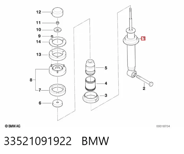 Amortyzator tylny 33521091922 BMW