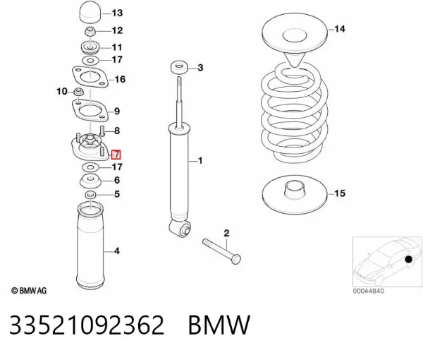 Poduszka amortyzatora tylnego 33521092362 BMW