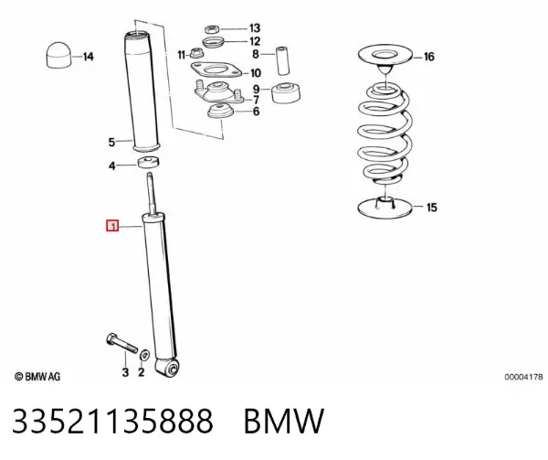 Amortyzator tylny 33521135888 BMW