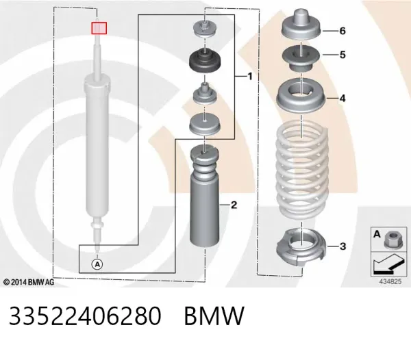 Poduszka amortyzatora tylnego 33522406280 BMW