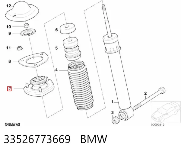 Poduszka amortyzatora tylnego 33526773669 BMW