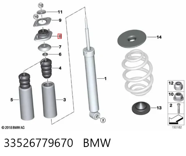 Poduszka amortyzatora tylnego 33526779670 BMW