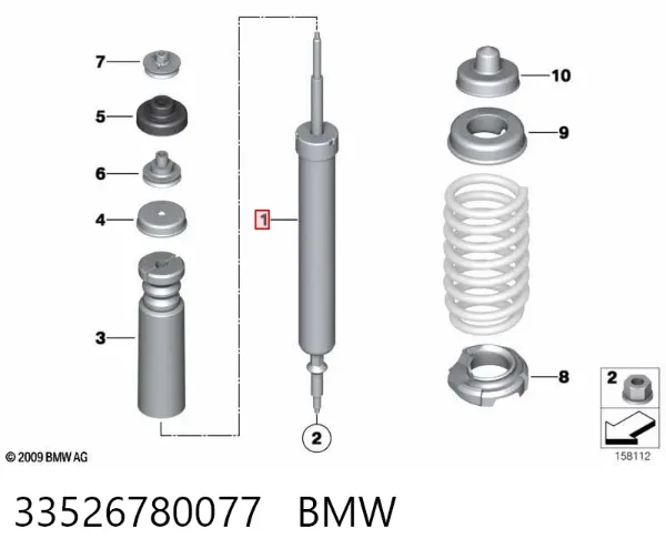 Amortyzator tylny 33526780077 BMW