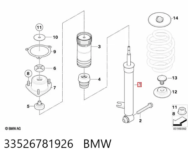 Amortyzator tylny prawy 33526781926 BMW